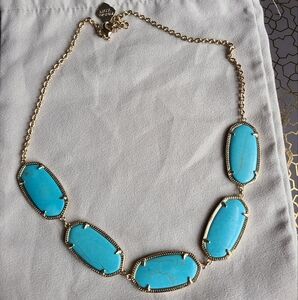 Kendra Scott Turquoise Noelle Collar Necklace in Gold